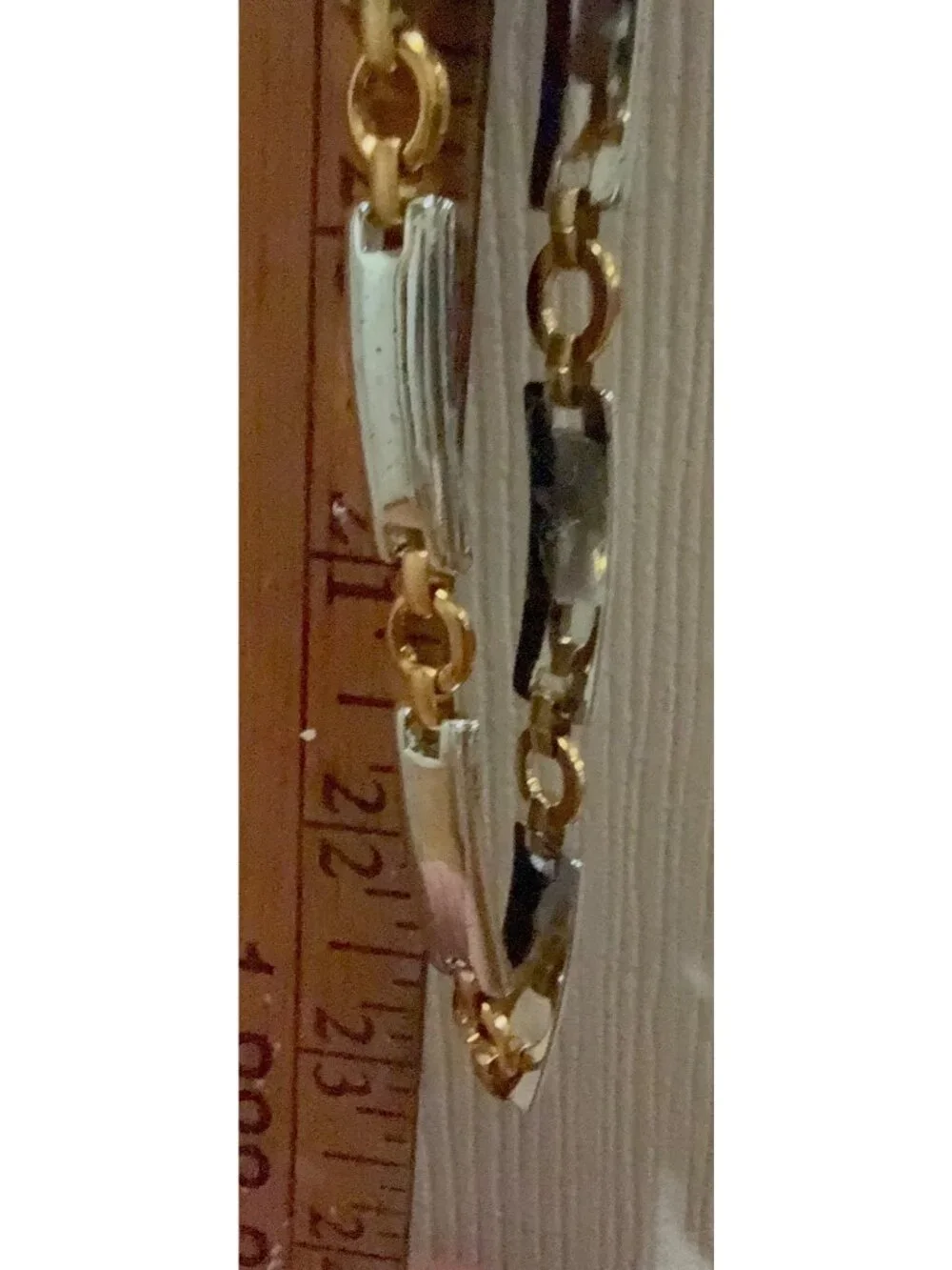 Gold & Silver Rectangular Link Chain Belt 27 Inches